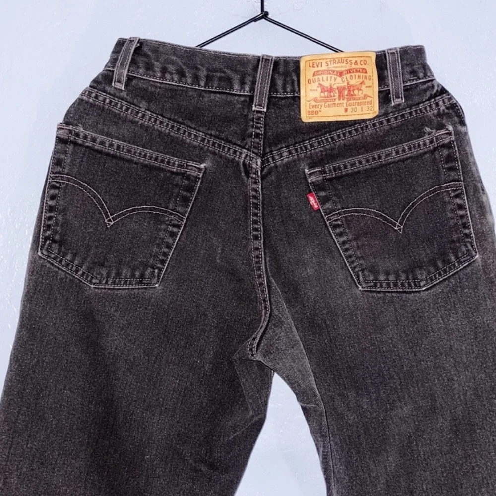 Levi's 550 Faded Black Vintage Straight Leg Jean 30/27" - Picture 5 of 12